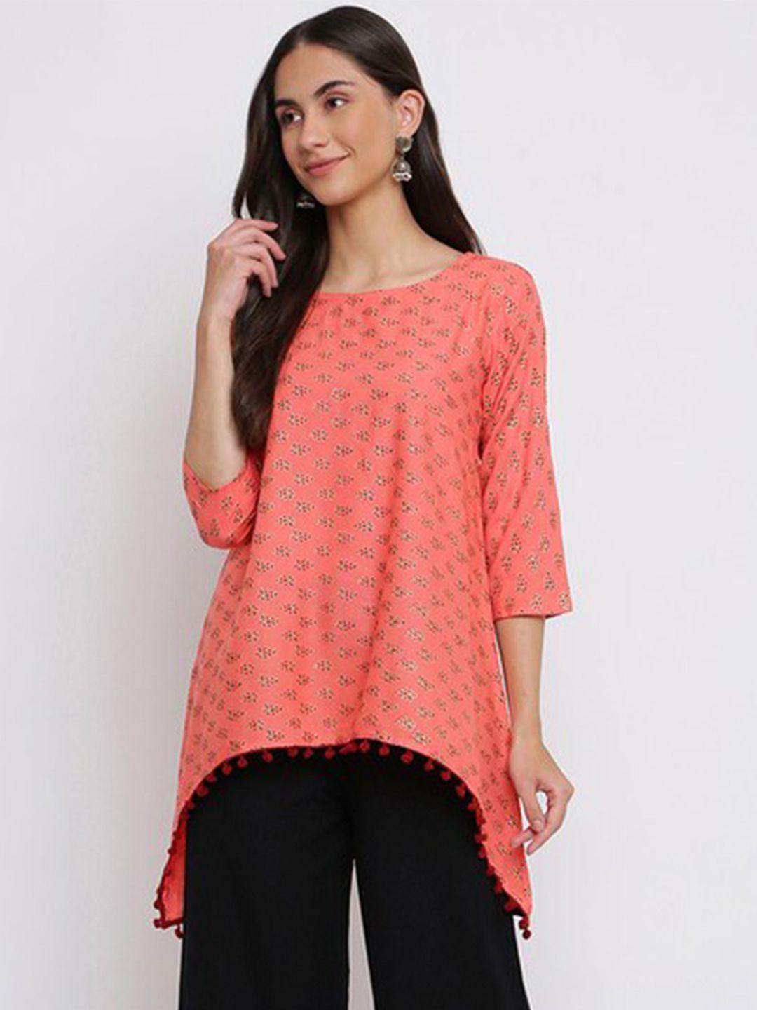 indian knots floral printed round neck kurti