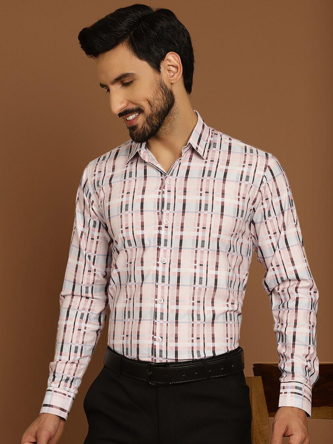 indian needle classic regular fit checked half sleeve cotton formal shirt