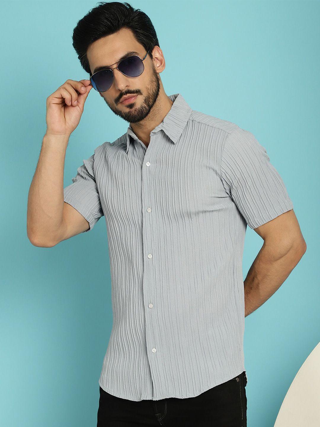 indian needle classic striped casual shirt