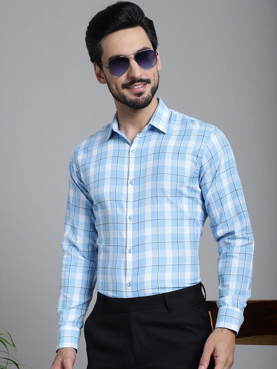 indian needle classic tartan checked pure cotton formal shirt
