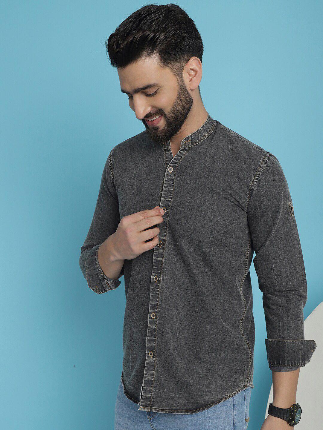 indian needle men classic opaque casual shirt