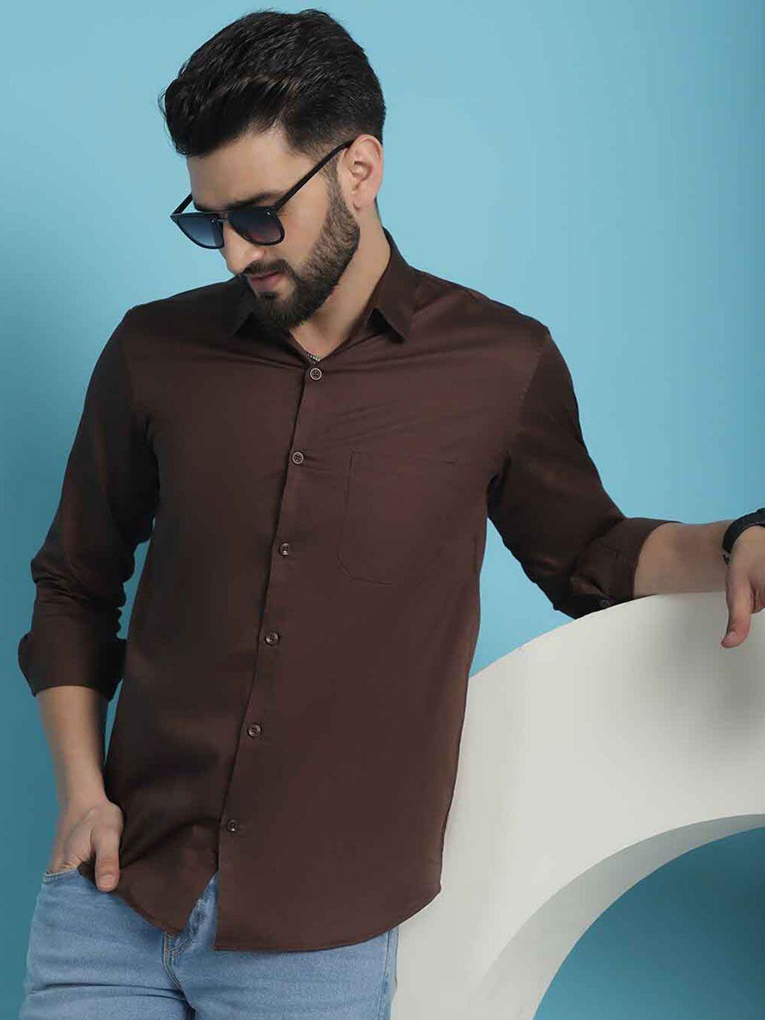 indian needle men classic opaque casual shirt