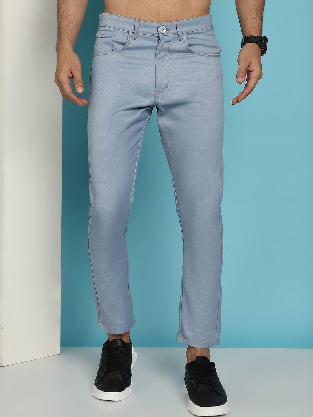 indian needle men relaxed tapered fit cotton chinos trousers