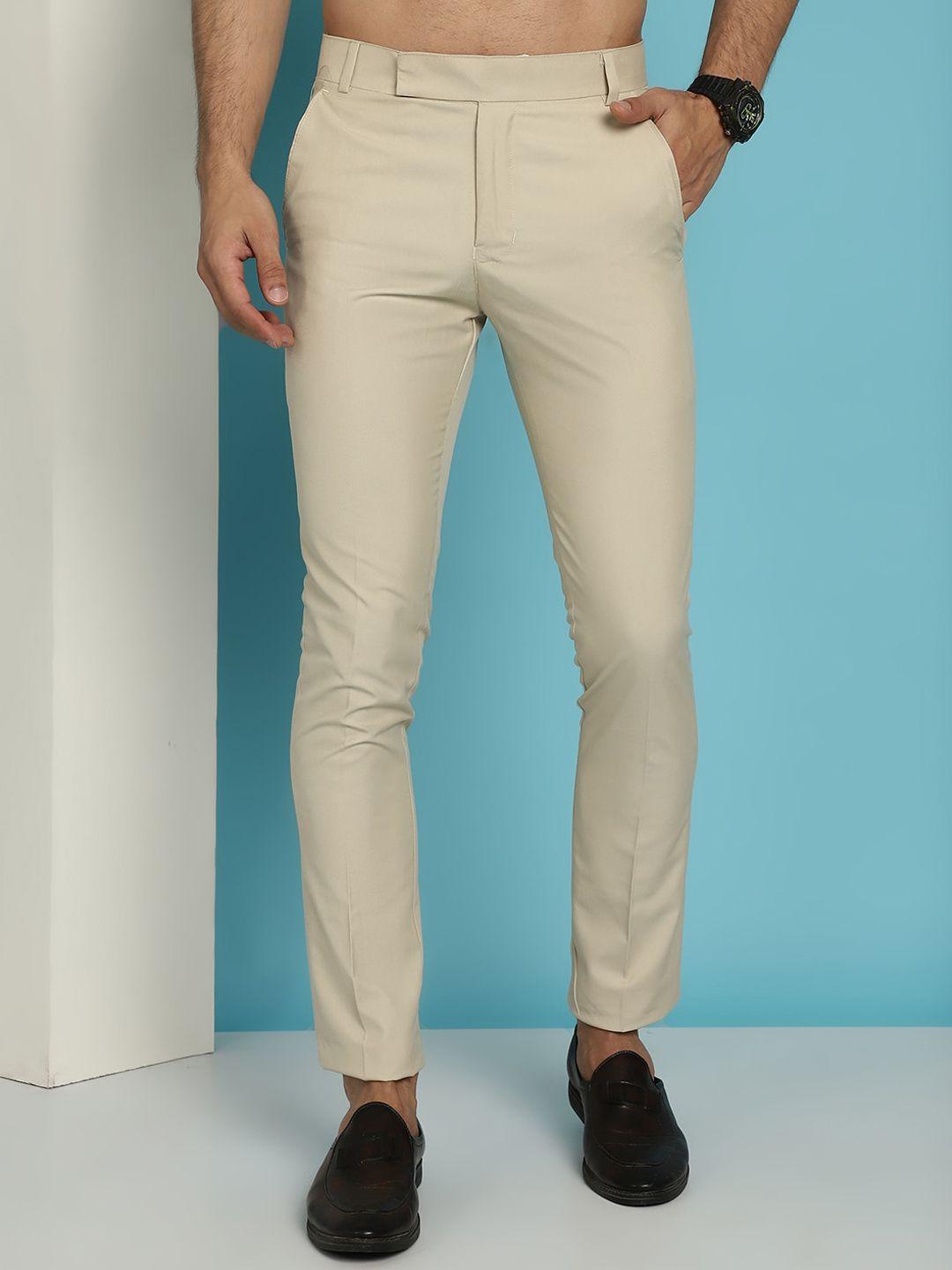 indian needle men relaxed tapered fit cotton easy wash trouser