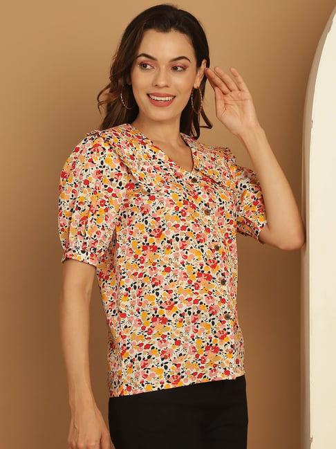 indian needle multicolor floral print shirt