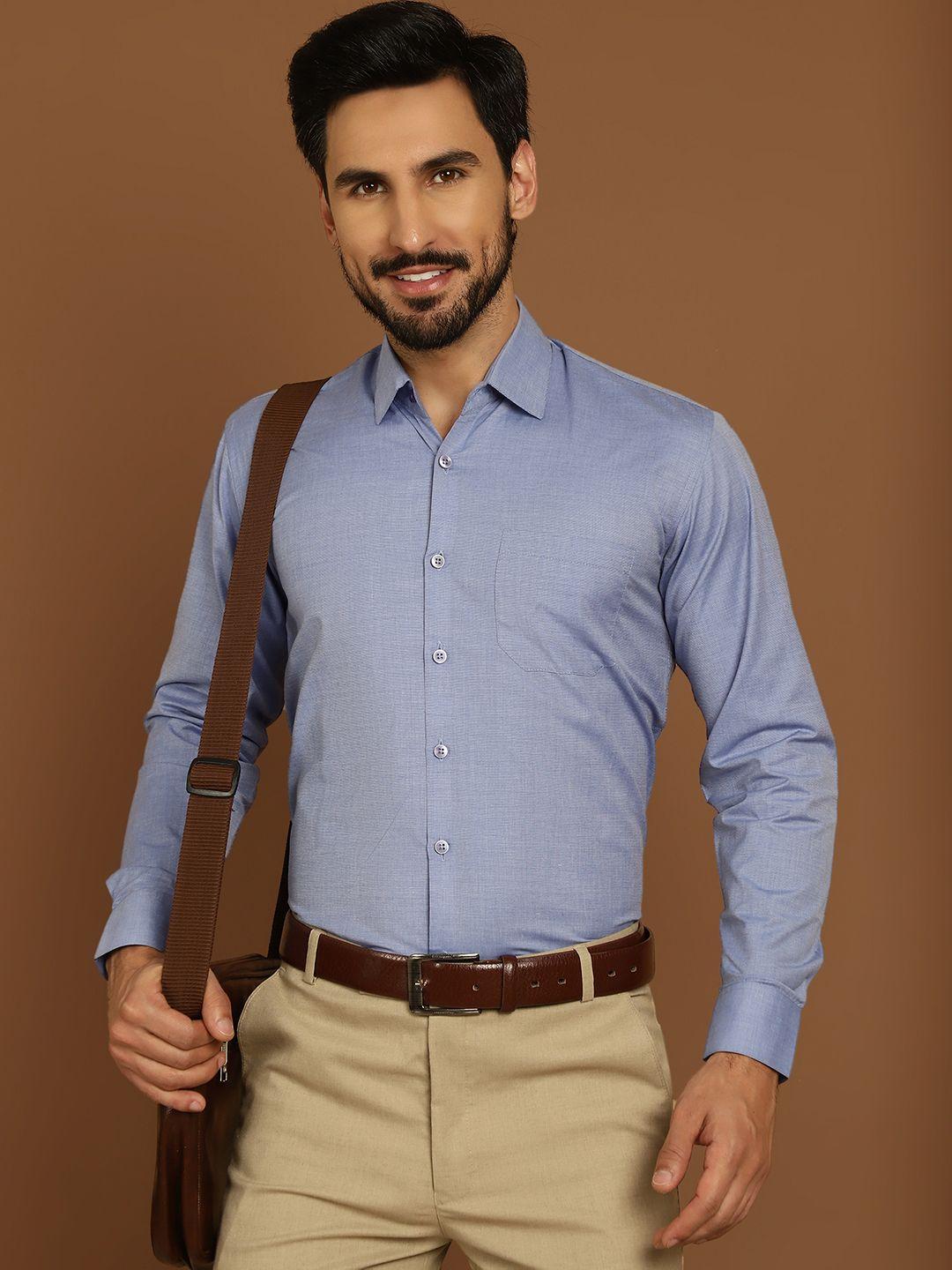 indian needle spread collar cotton classic opaque formal shirt