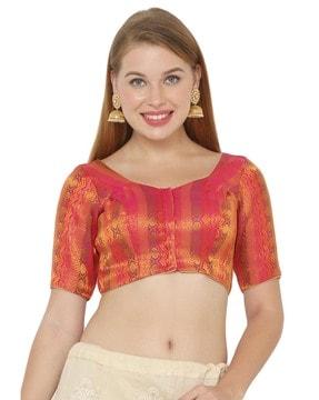 indian pattern front open blouse