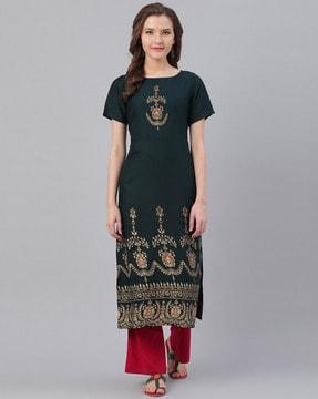 indian print a-line kurta