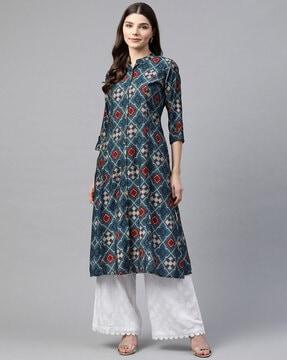 indian print a-line kurta