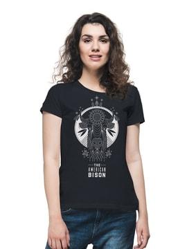 indian print crew neck t-shirt