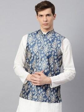 indian print ethnic nehru jacket