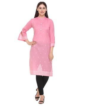 indian print straight kurta