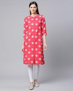 indian print straight kurta