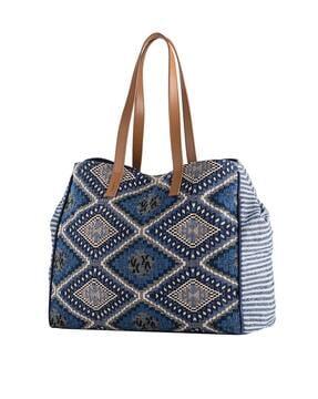 indian print tote handbag