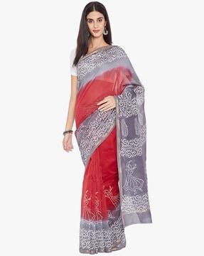 indian print traditional saree