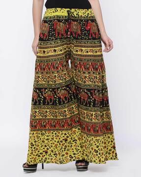 indian print wide leg palazzos