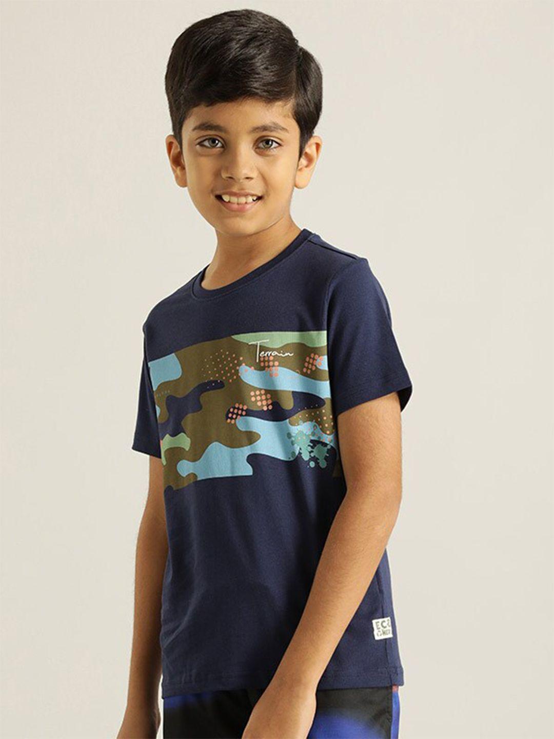 indian terrain boys abstract printed cotton t-shirt