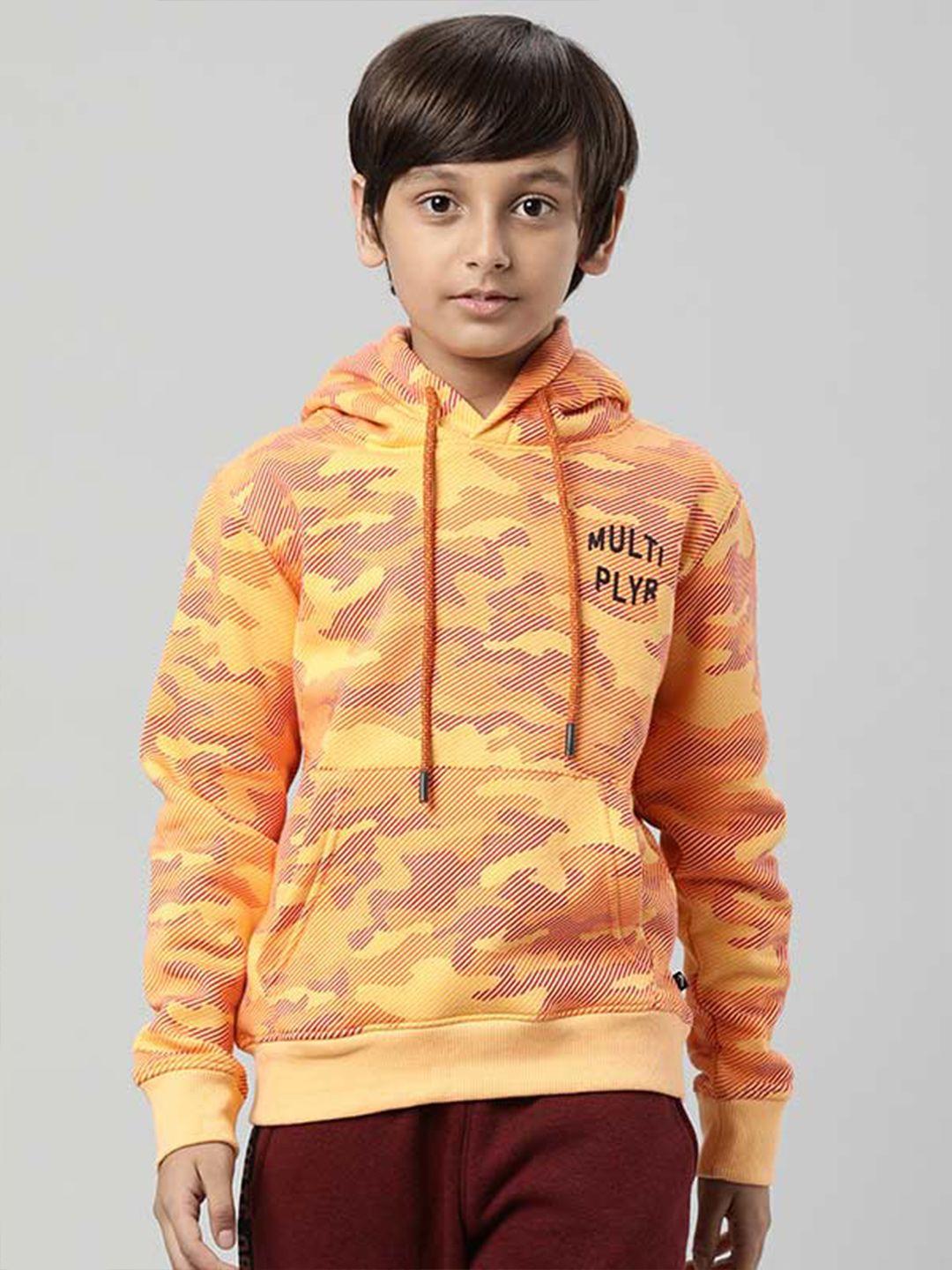 indian terrain boys abstract printed hooded pullover