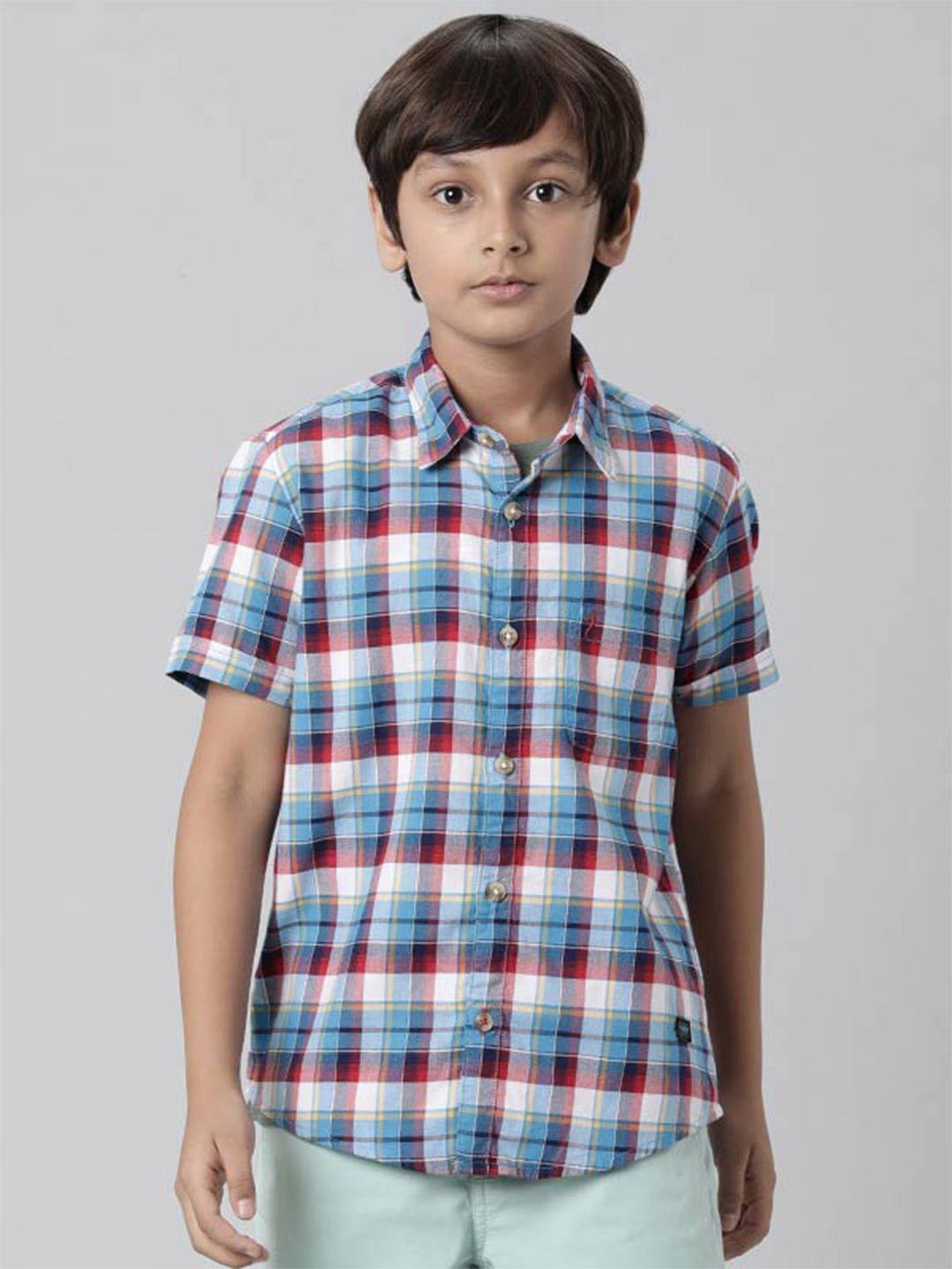 indian terrain boys blue casual shirt