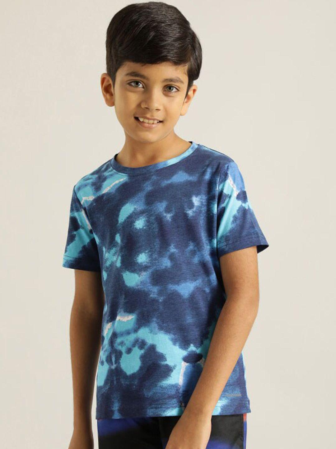 indian terrain boys blue dyed pockets t-shirt