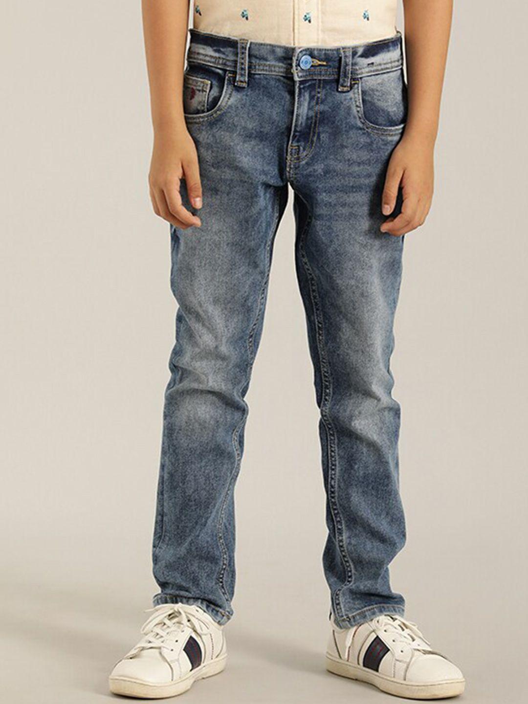 indian terrain boys blue heavy fade jeans