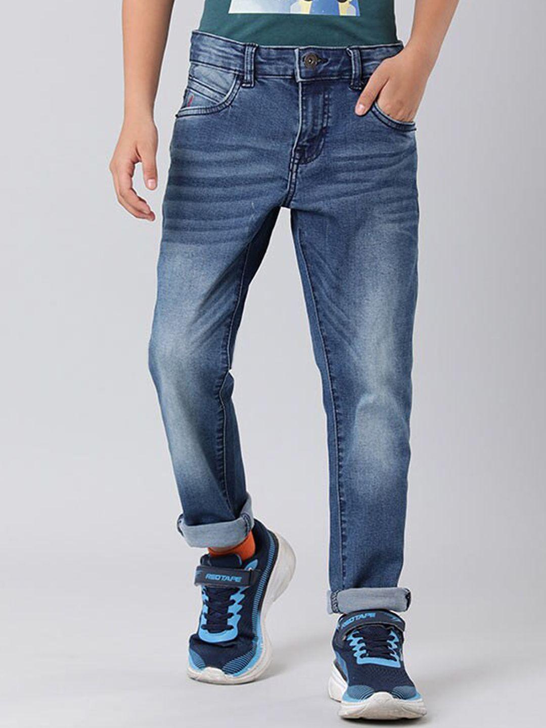 indian terrain boys blue low distress heavy fade jeans