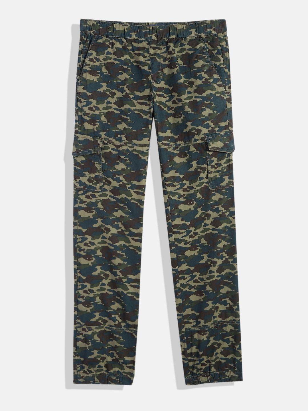 indian terrain boys camouflage printed pure cotton joggers