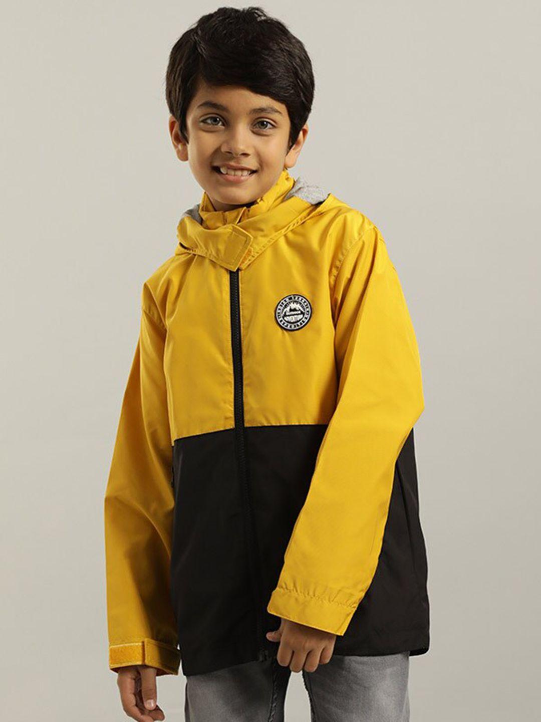 indian terrain boys colourblocked lightweight bomber jacket