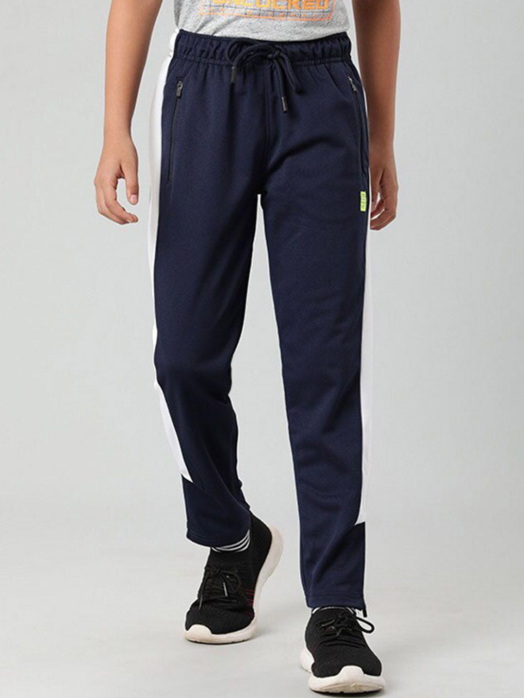 indian terrain boys colourblocked mid-rise cotton track pants