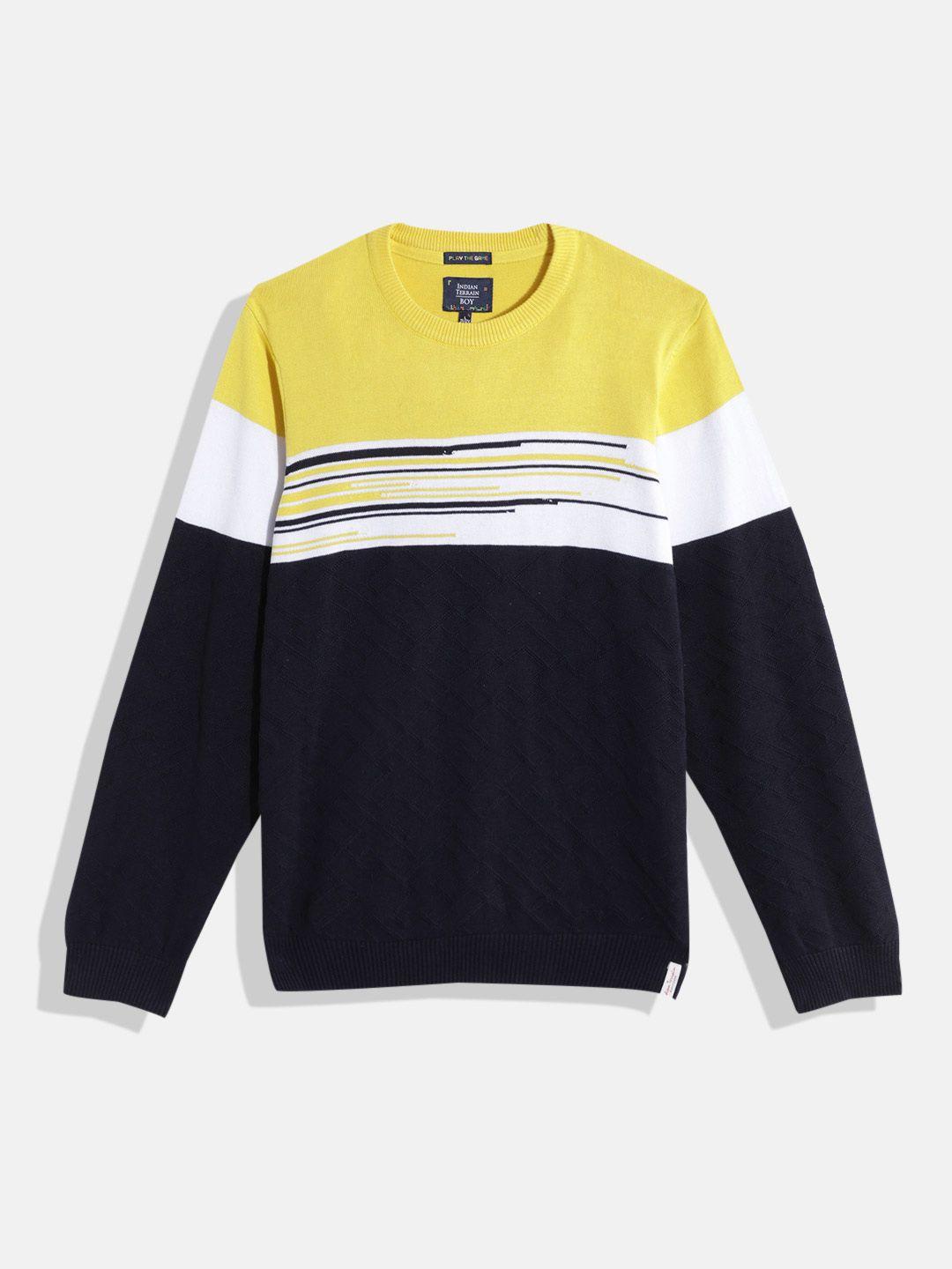 indian terrain boys colourblocked pullover