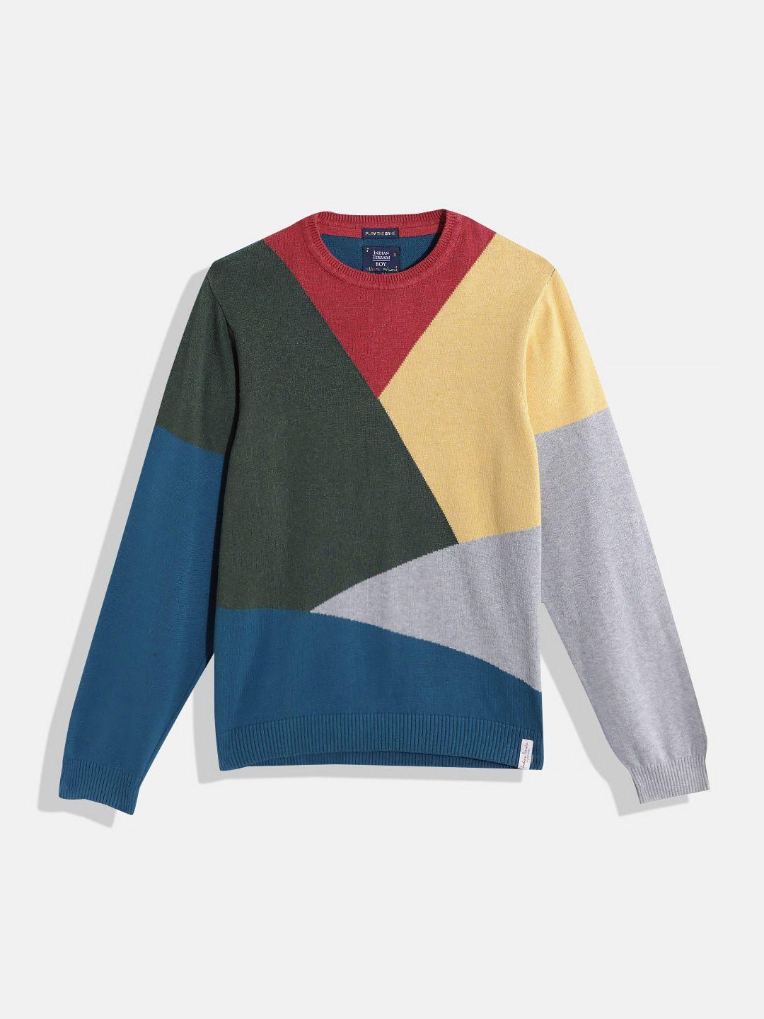 indian terrain boys colourblocked pullover