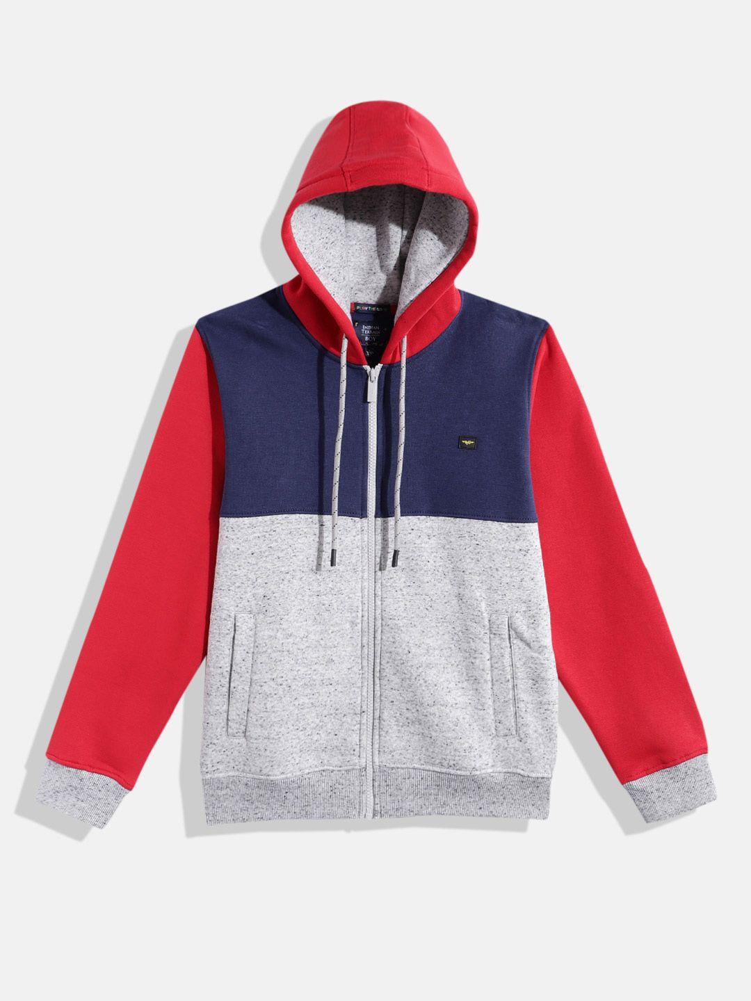 indian terrain boys colourblocked sweatshirt