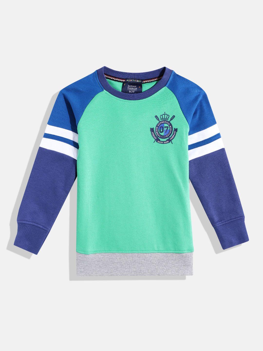 indian terrain boys colourblocked sweatshirt