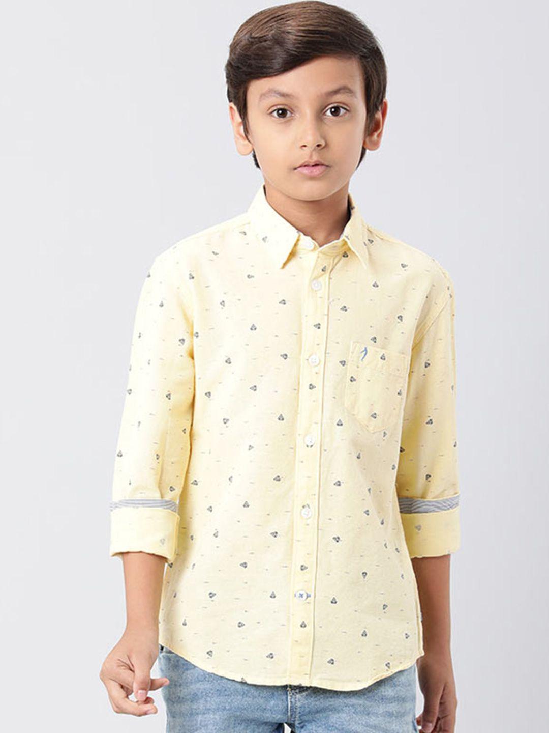 indian terrain boys conversational printed pure cotton casual shirt