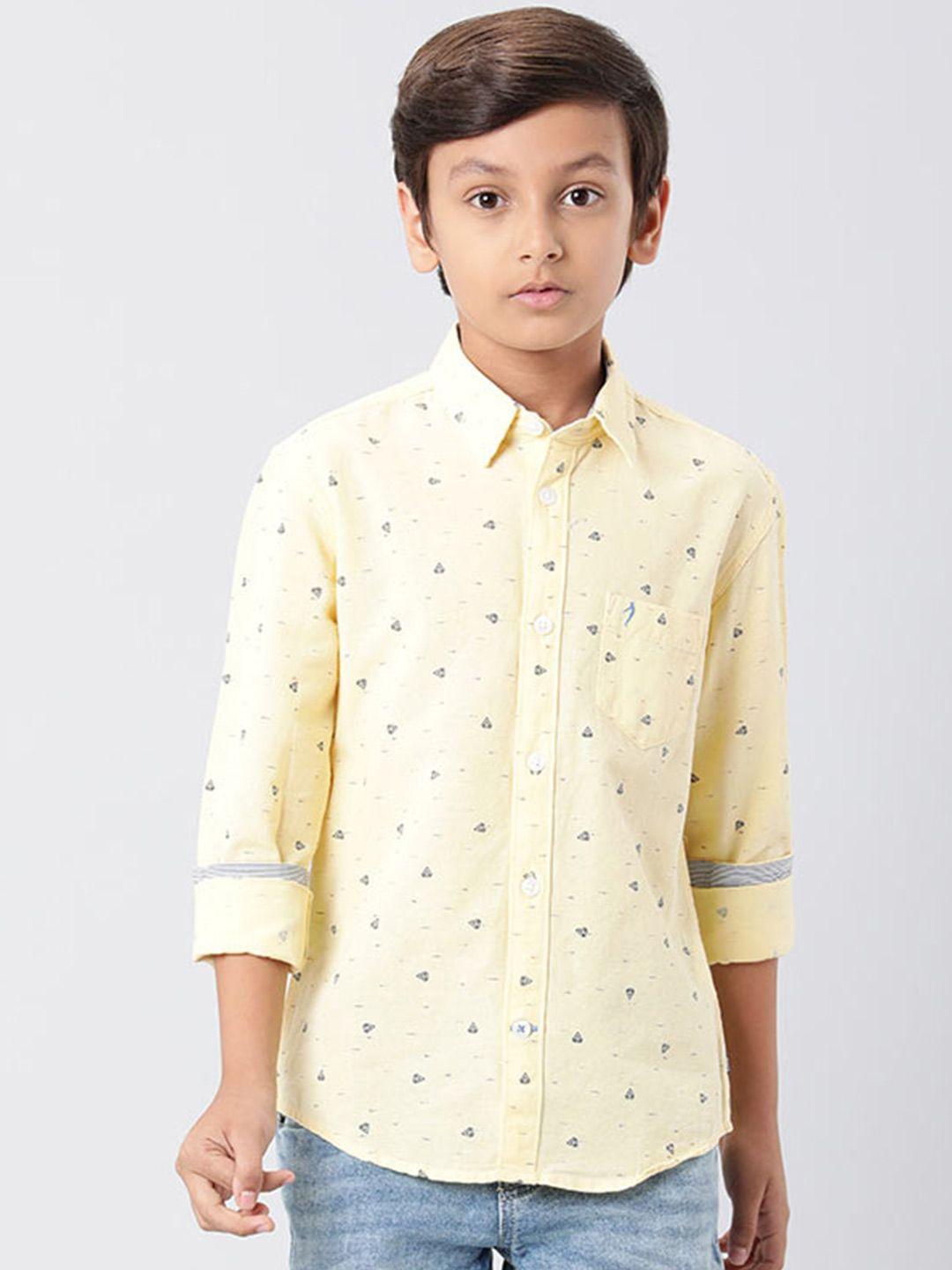 indian terrain boys micro ditsy printed pure cotton casual shirt