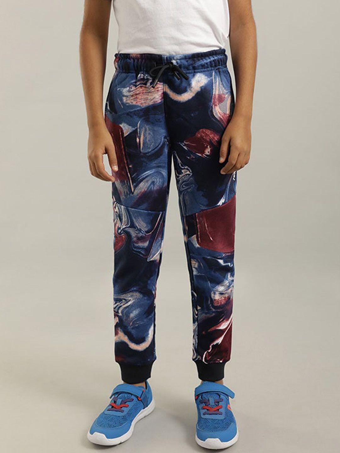indian terrain boys mid-rise printed cotton joggers track pants