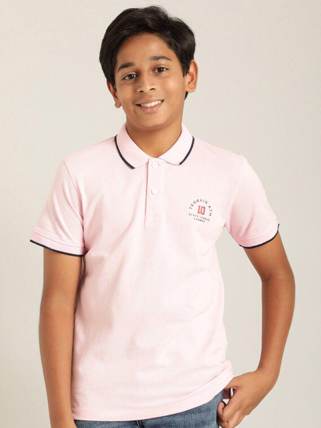 indian terrain boys polo collar pure cotton t-shirt