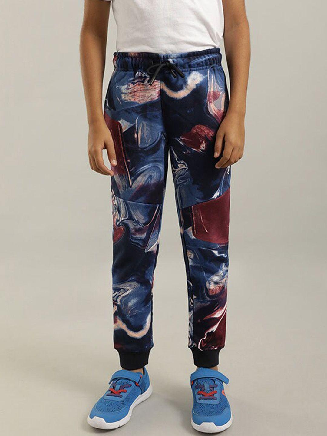 indian terrain boys printed mid-rise cotton joggers