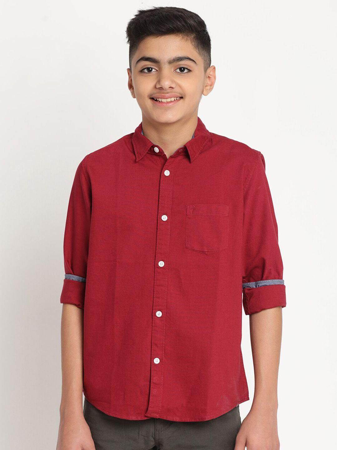 indian terrain boys red standard casual shirt