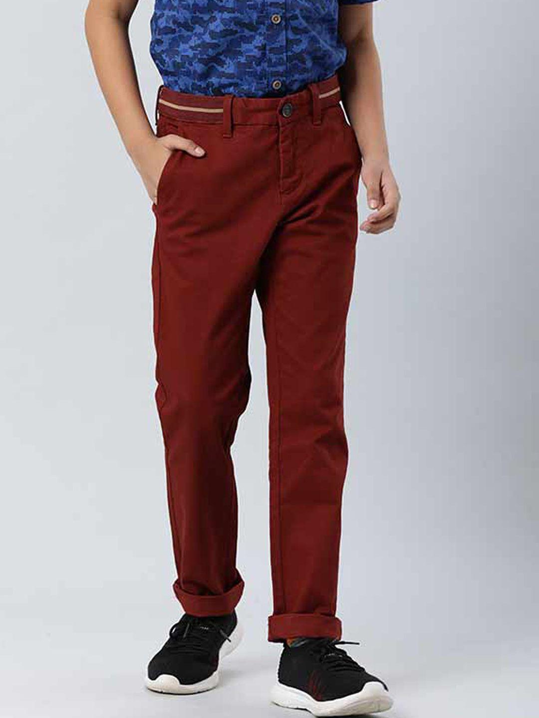 indian terrain boys red trousers