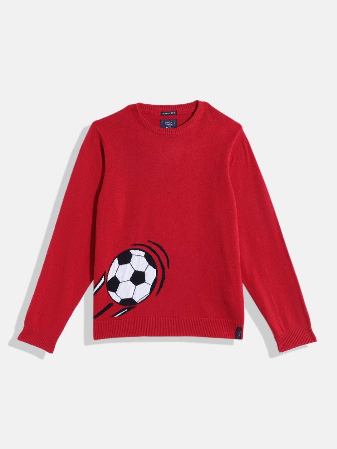 indian terrain boys round neck solid pullover