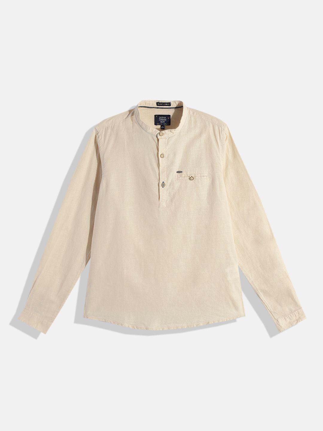 indian terrain boys solid casual shirt