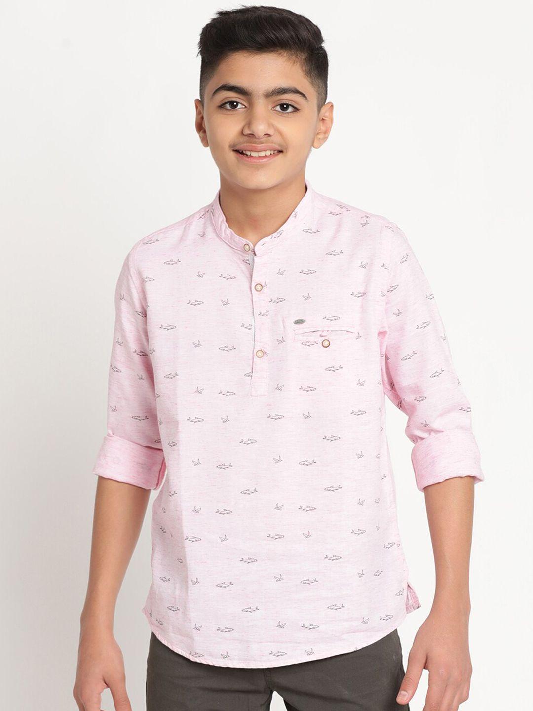 indian terrain boys standard conversational printed casual pure cotton shirt