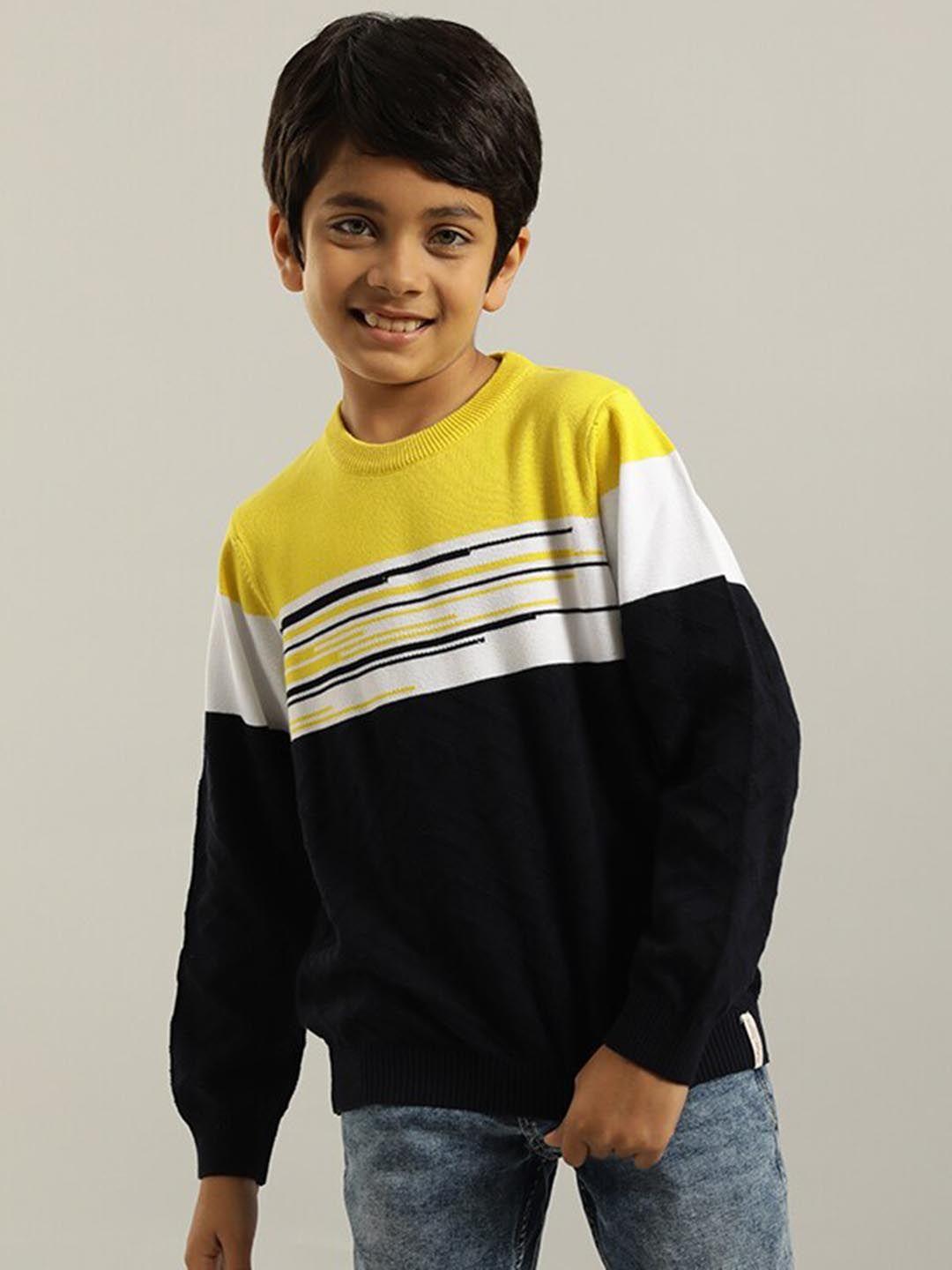 indian terrain boys striped cotton pullover