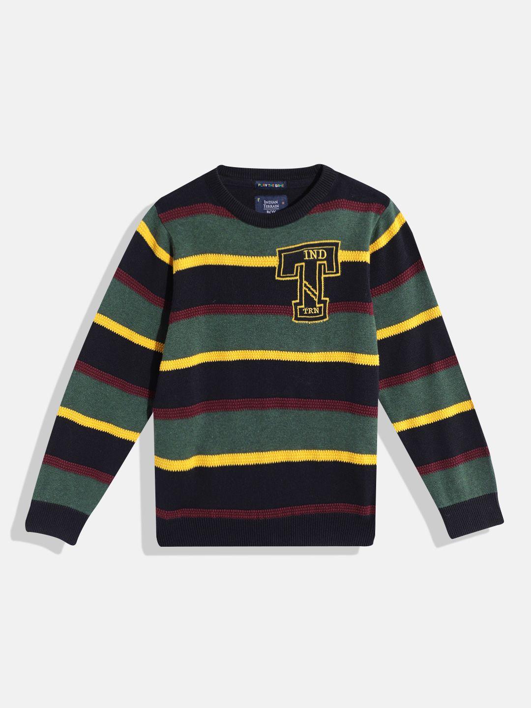 indian terrain boys striped pullover