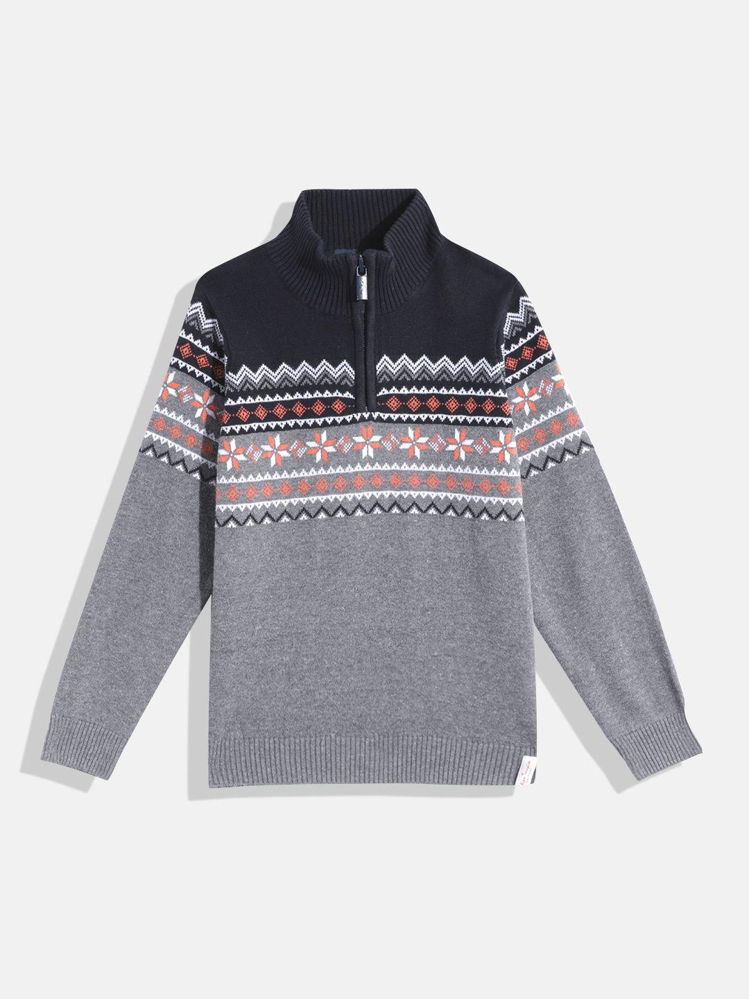 indian terrain boys textured pullover