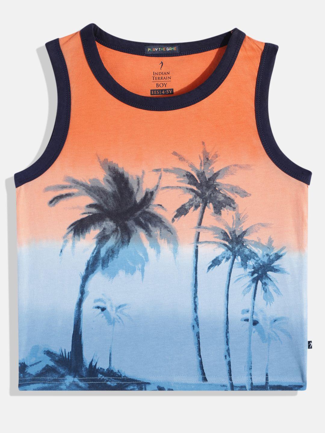 indian terrain boys tropical printed pure cotton t-shirt