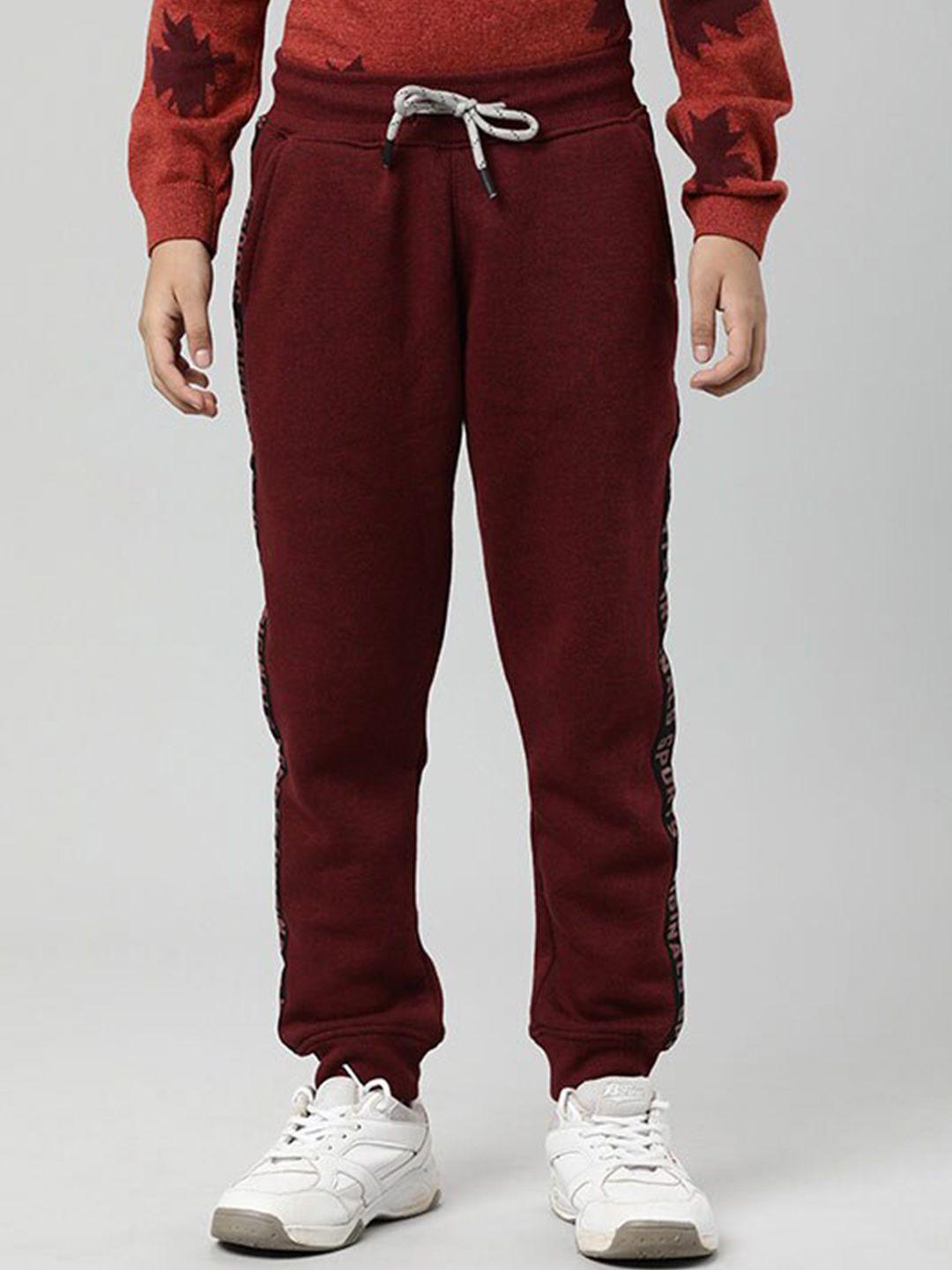 indian terrain boys typograpy printed mid-rise cotton joggers