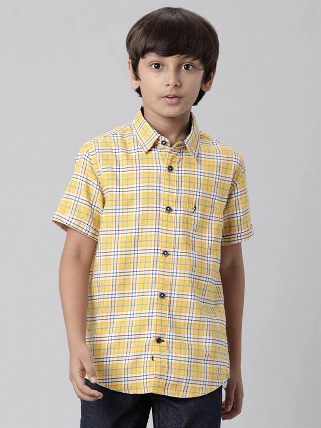 indian terrain boys yellow casual shirt