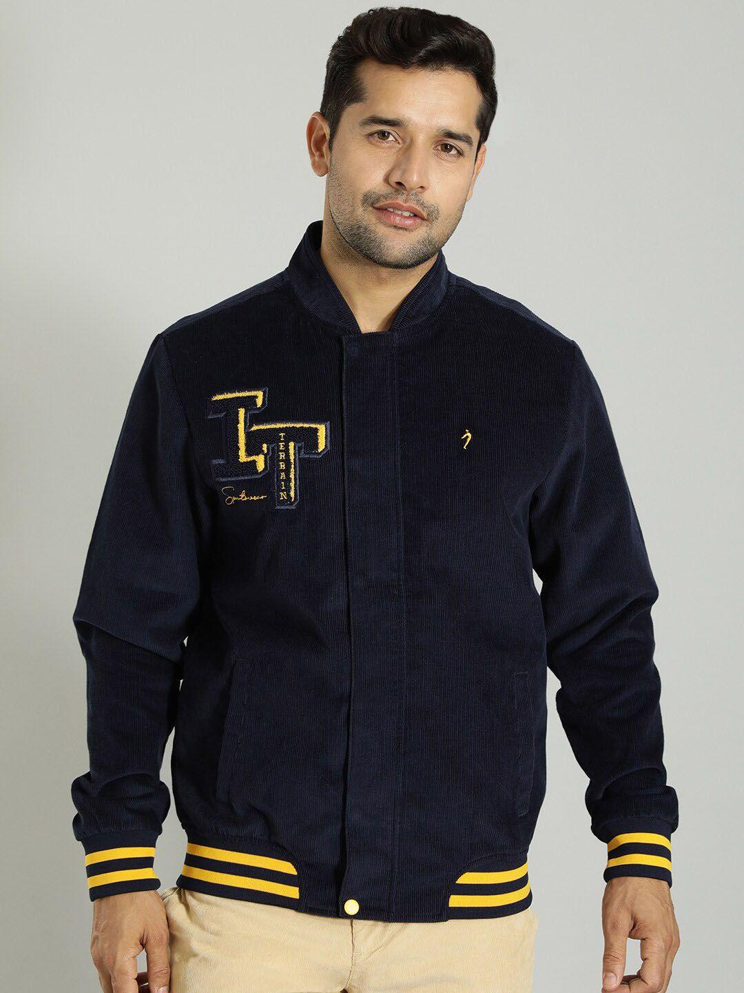 indian terrain brand logo embroidered stand collar lightweight bomber jacket